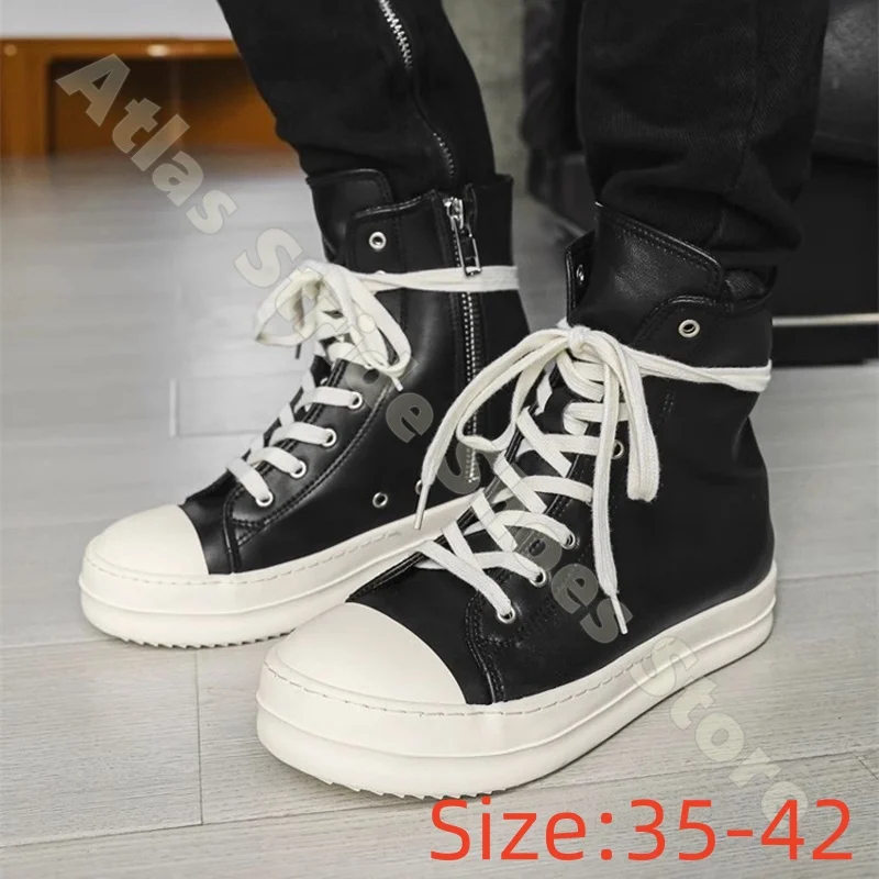 Black White High Top Platform Sneakers Canvas Lace Up Non Slip Comfortable Casual Streetwear Shoes for Men Women
Black White High Top Platform Sneakers Canvas Lace Up Non Slip Comfortable Casual Streetwear Shoes for Men Women
