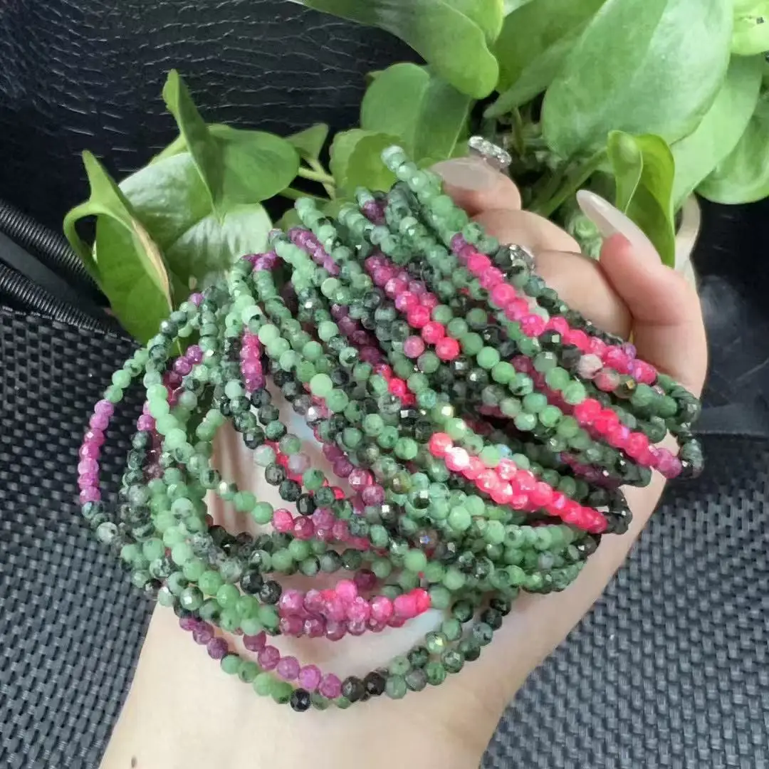 Unit One Bracelet 925 Silver Inlay Natural Ruby Zoesite Crystal Faceted Bead Bracelet for Gift 
Unit One Bracelet 925 Silver Inlay Natural Ruby Zoesite Crystal Faceted Bead Bracelet for Gift