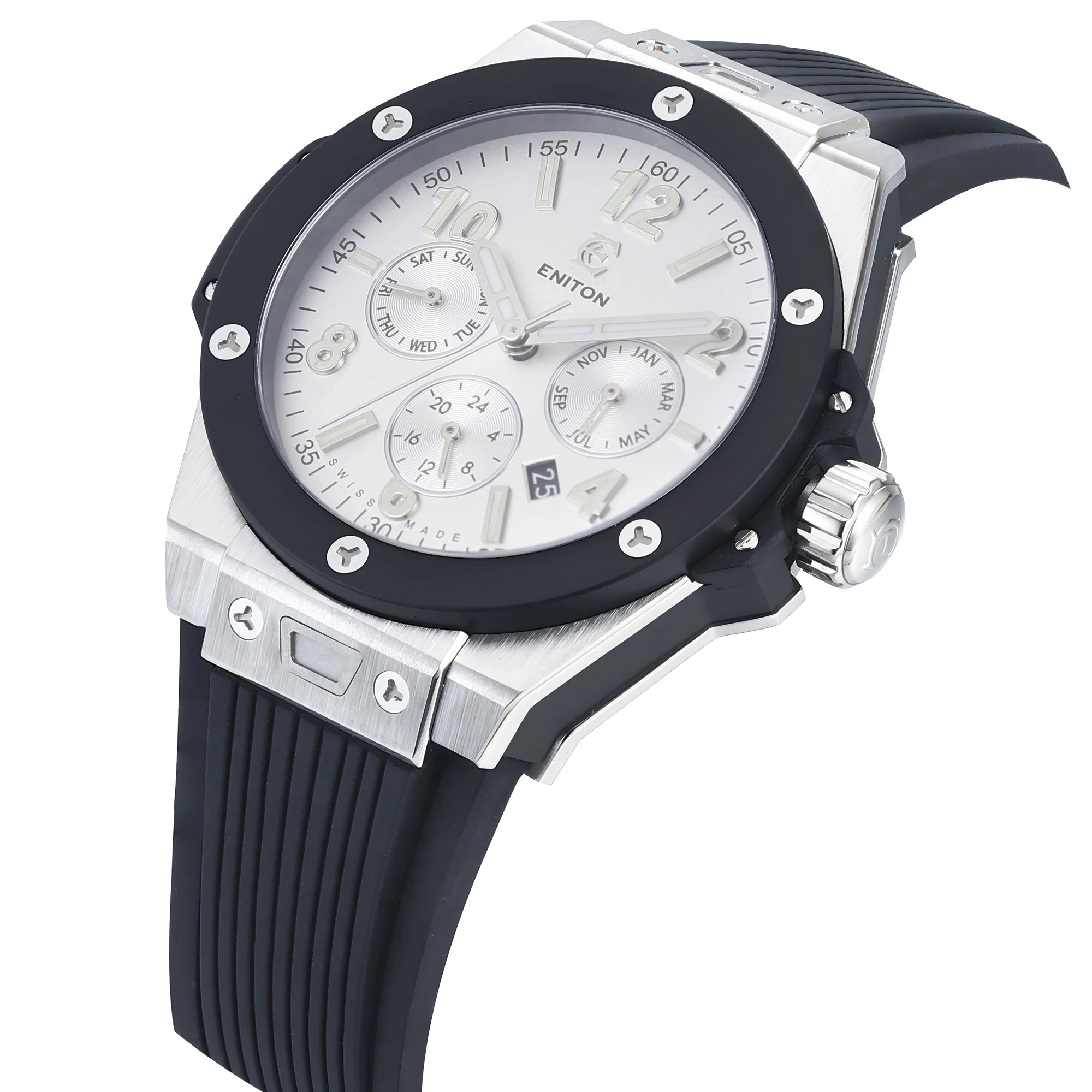 ENITON Mechanical Watches Fluororubber Band FKM Stainless Steel 316L 9120 Movement Automatic Sapphire Crystal Luminous Watch
ENITON Mechanical Watches Fluororubber Band FKM Stainless Steel 316L 9120 Movement Automatic Sapphire Crystal Luminous Watch