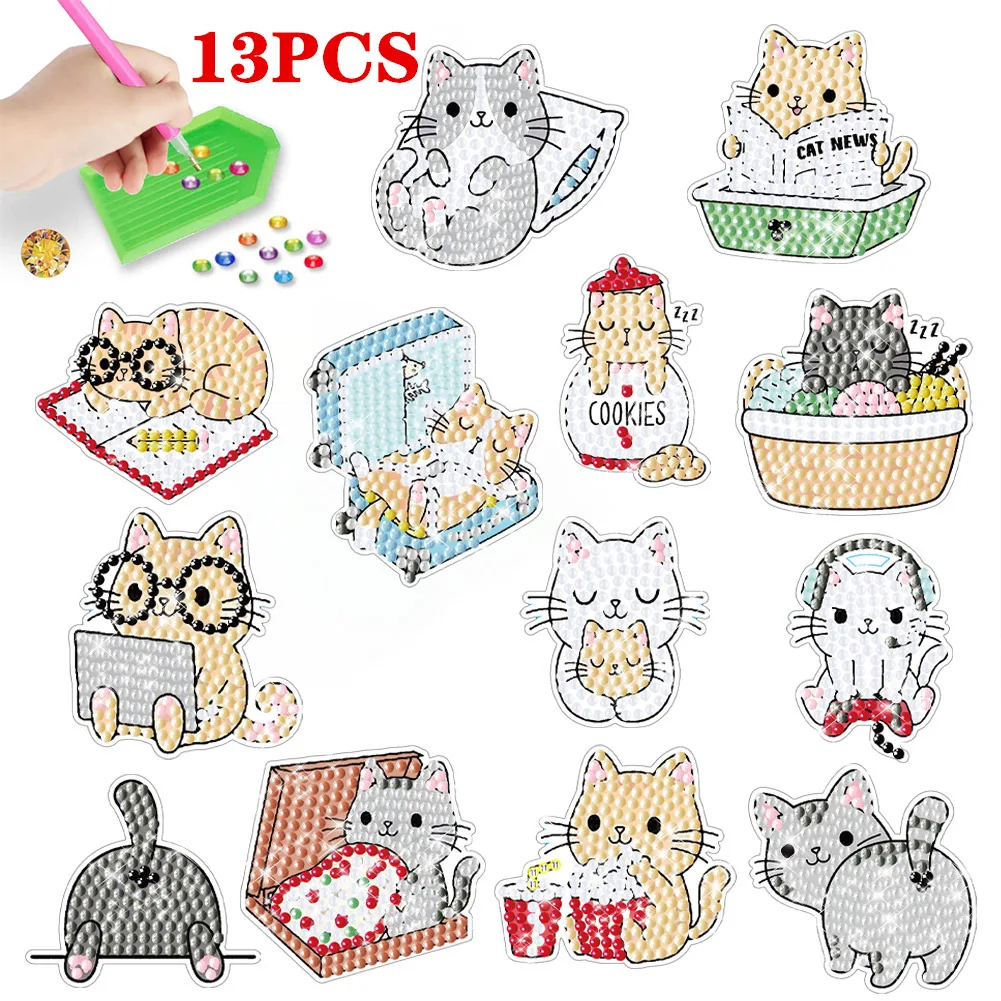 Cartoon Cat Diamond Painting Wall Stickers For Children's Diy Round Rhinestone Stickers And Decorative Art
Cartoon Cat Diamond Painting Wall Stickers For Children's Diy Round Rhinestone Stickers And Decorative Art