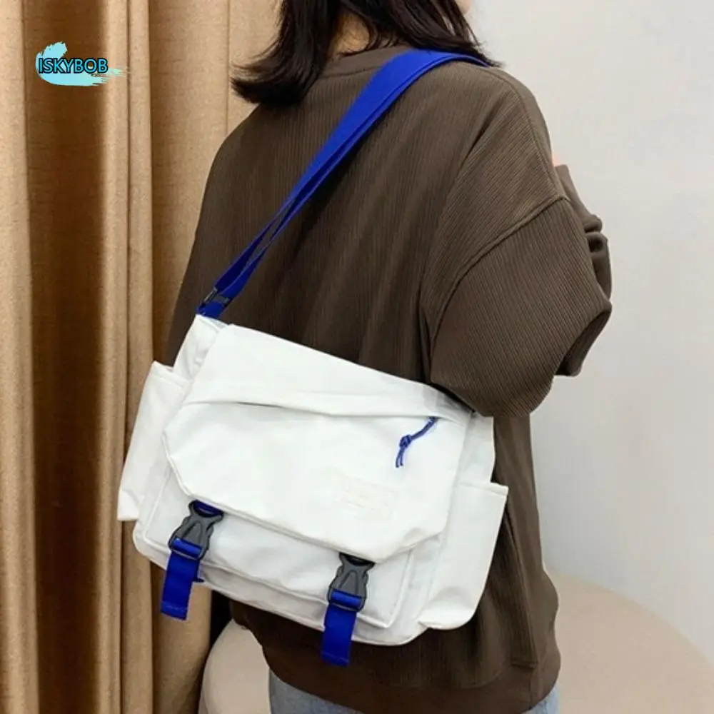 Fashion Large Capacity Nylon Messenger Bag Korean Style Sling Women Shoulder Bag Multi Pocket Solid Color Mailman Bag Students
Fashion Large Capacity Nylon Messenger Bag Korean Style Sling Women Shoulder Bag Multi Pocket Solid Color Mailman Bag Students