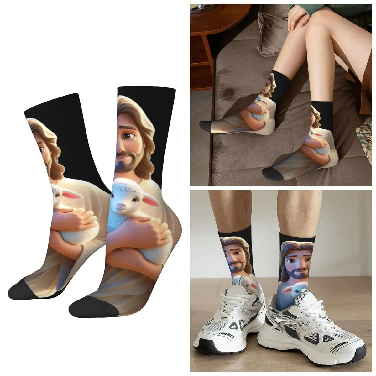 Всесезонные христианские носки с изображением Иисуса, обнимающего ягненка, в стиле Харадзюку, спортивные, средней длины, для подарков на День святого Валентина
Всесезонные христианские носки с изображением Иисуса, обнимающего ягненка, в стиле Харадзюку, спортивные, средней длины, для подарков на День святого Валентина