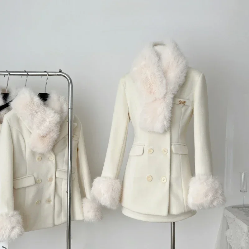Woolen Coat Collegiate Suit Women Elegant Warm Coat + High Waisted Skirt Female Belt Korea Style Chic Two Piece Set 2025 Winter
Woolen Coat Collegiate Suit Women Elegant Warm Coat + High Waisted Skirt Female Belt Korea Style Chic Two Piece Set 2025 Winter