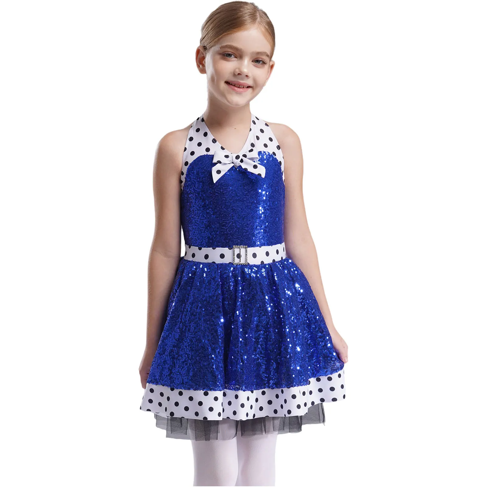 Girls Sparkly Sequins Ballet Tutu Dress V-neck Sleeveless Backless Performance Dancewear Ballroom Lyrical Modern Dance Clothes
Girls Sparkly Sequins Ballet Tutu Dress V-neck Sleeveless Backless Performance Dancewear Ballroom Lyrical Modern Dance Clothes
