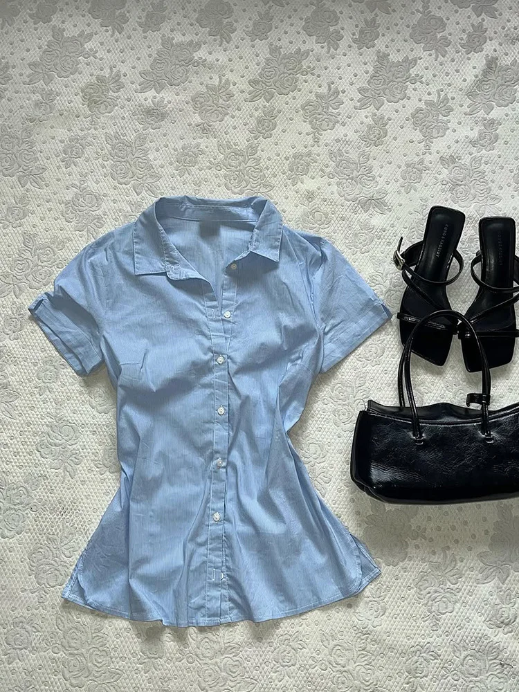 Original Design Blue irt Slim Fit Korean Sle Commute Cotton Blend ort Sve Ne Regular Length Summer New Sle
Original Design Blue irt Slim Fit Korean Sle Commute Cotton Blend ort Sve Ne Regular Length Summer New Sle