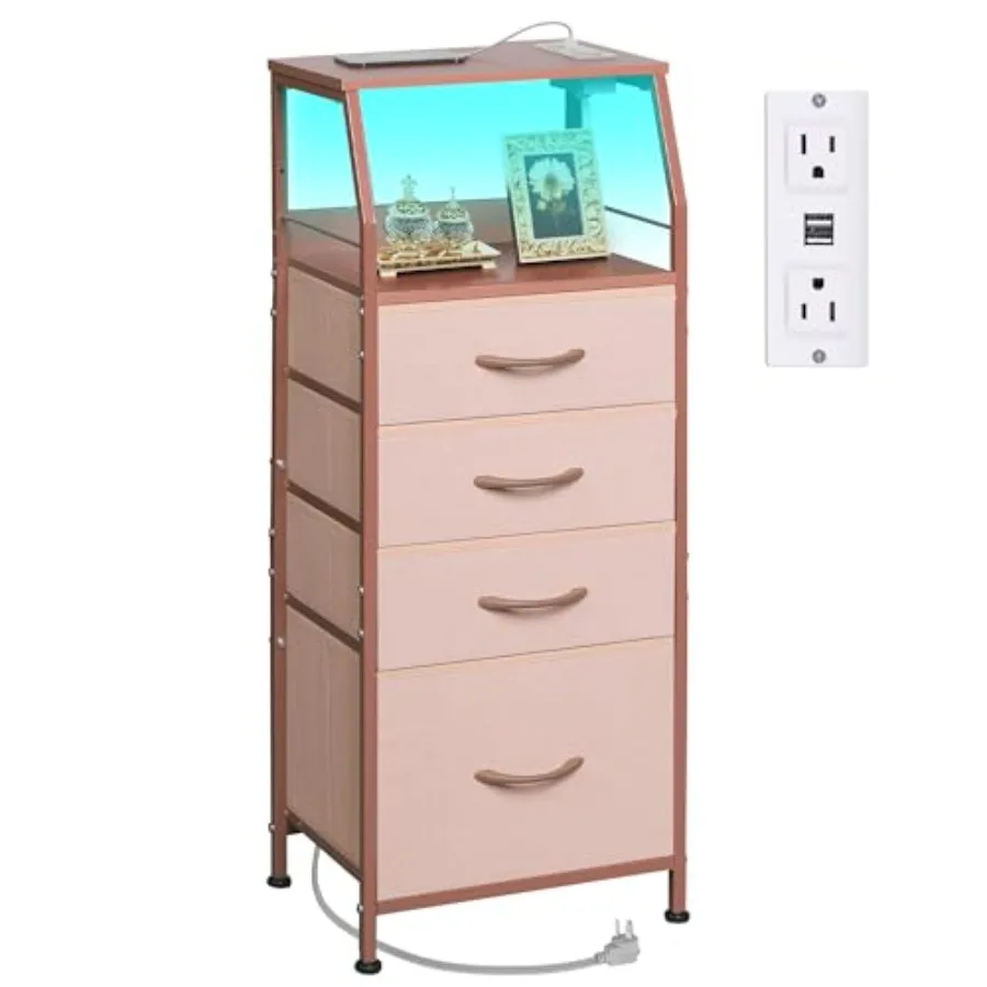 4 Drawer Dresser for Bedroom 37" H Nightstand with Charging Station and Led Light Tall Night Stand Bed Side Table End Table wit
4 Drawer Dresser for Bedroom 37" H Nightstand with Charging Station and Led Light Tall Night Stand Bed Side Table End Table wit