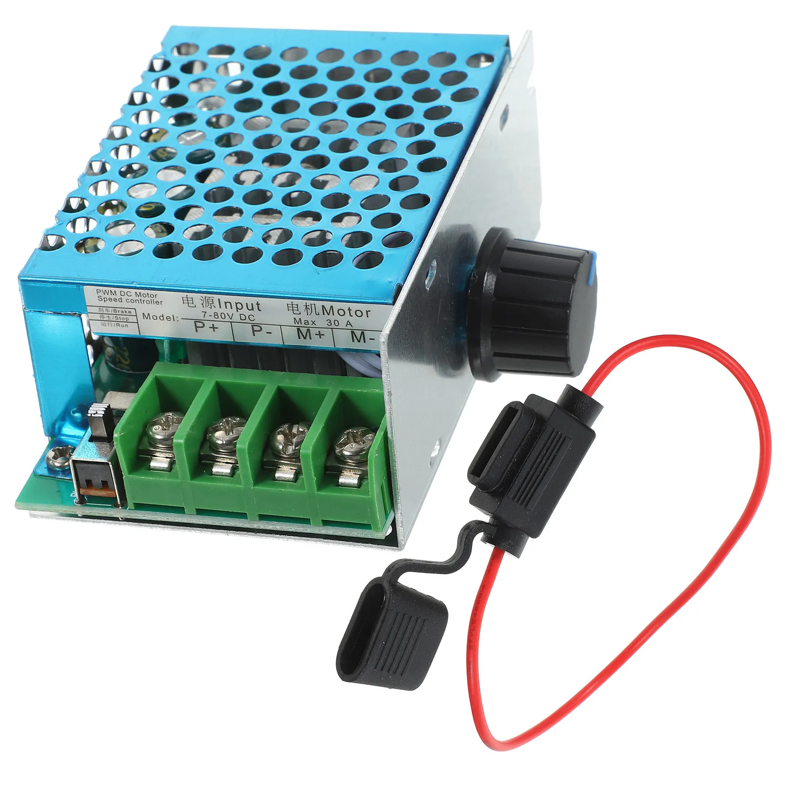 Dc Motor Speed Controller 7-70V 30A Pwm Adjustable Aluminum Shell Fuse Motor Control For Electric Variable Speed Regulator
Dc Motor Speed Controller 7-70V 30A Pwm Adjustable Aluminum Shell Fuse Motor Control For Electric Variable Speed Regulator