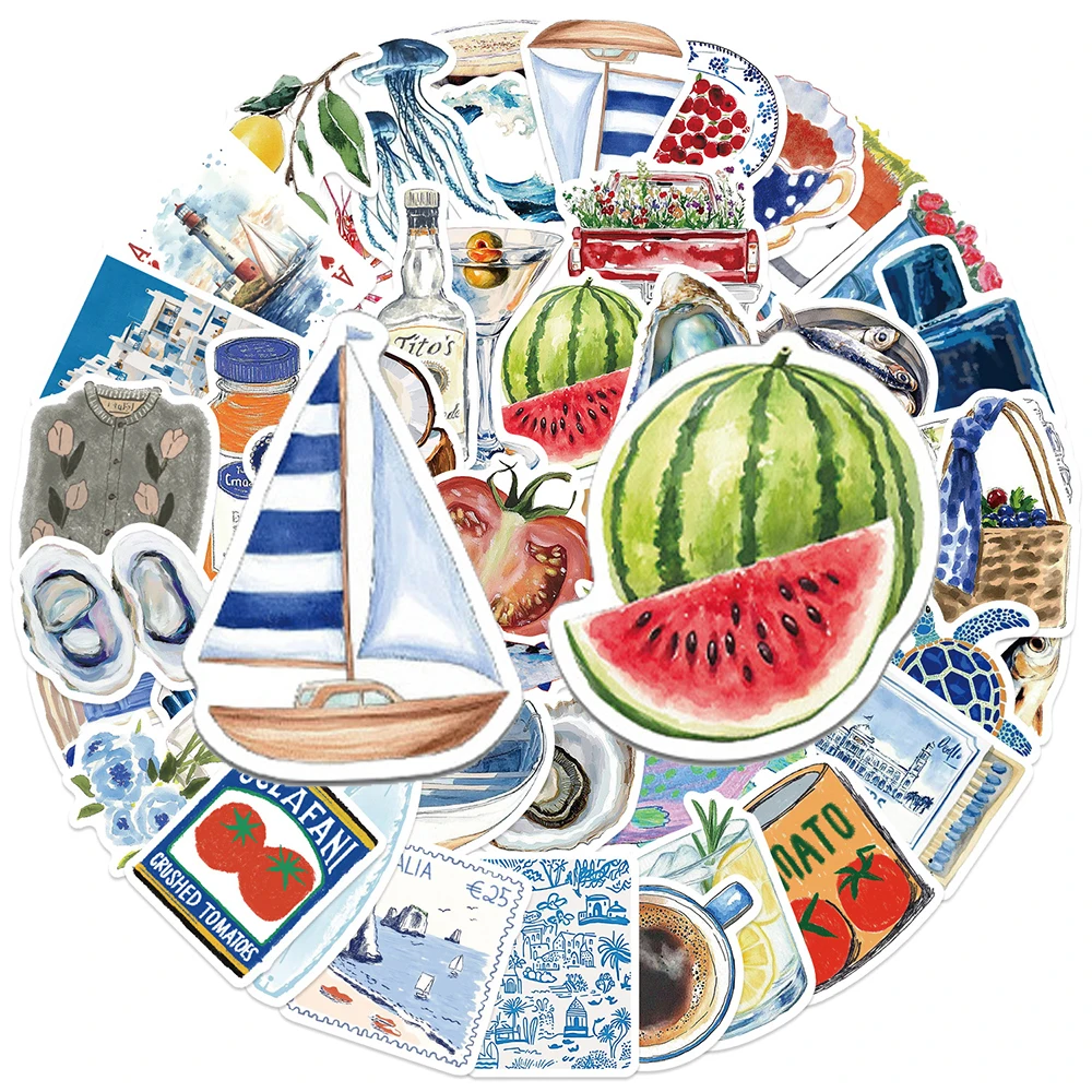 10/30/50pcs Retro Mediterranean Life Cartoon Stickers for Notebook Skateboard Suitcase DIY Waterproof Aesthetic Sticker Kid Toys 
10/30/50pcs Retro Mediterranean Life Cartoon Stickers for Notebook Skateboard Suitcase DIY Waterproof Aesthetic Sticker Kid Toys