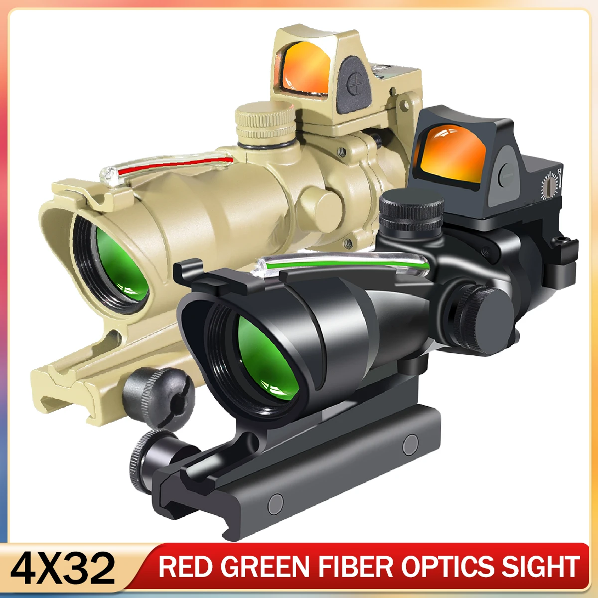 Tactical 4X32 Scope with Red Dot Sight Real Fiber Compact Hunting Rifle Scopes Etched Reticle Adjustable Collimator Sight
Tactical 4X32 Scope with Red Dot Sight Real Fiber Compact Hunting Rifle Scopes Etched Reticle Adjustable Collimator Sight