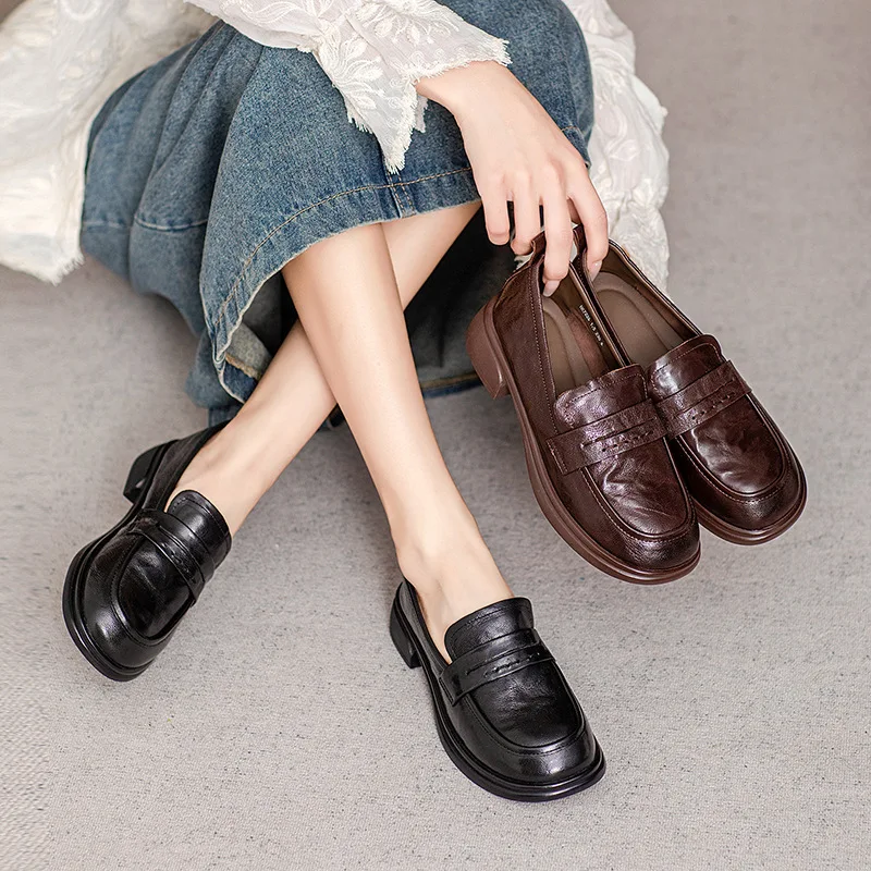 Dress Shoes Women Loafers Sheepskin Real Leather Low Heels Formal Business Suit Ladies 2025 Flats Shoes Spring Autumn Handmade
Dress Shoes Women Loafers Sheepskin Real Leather Low Heels Formal Business Suit Ladies 2025 Flats Shoes Spring Autumn Handmade