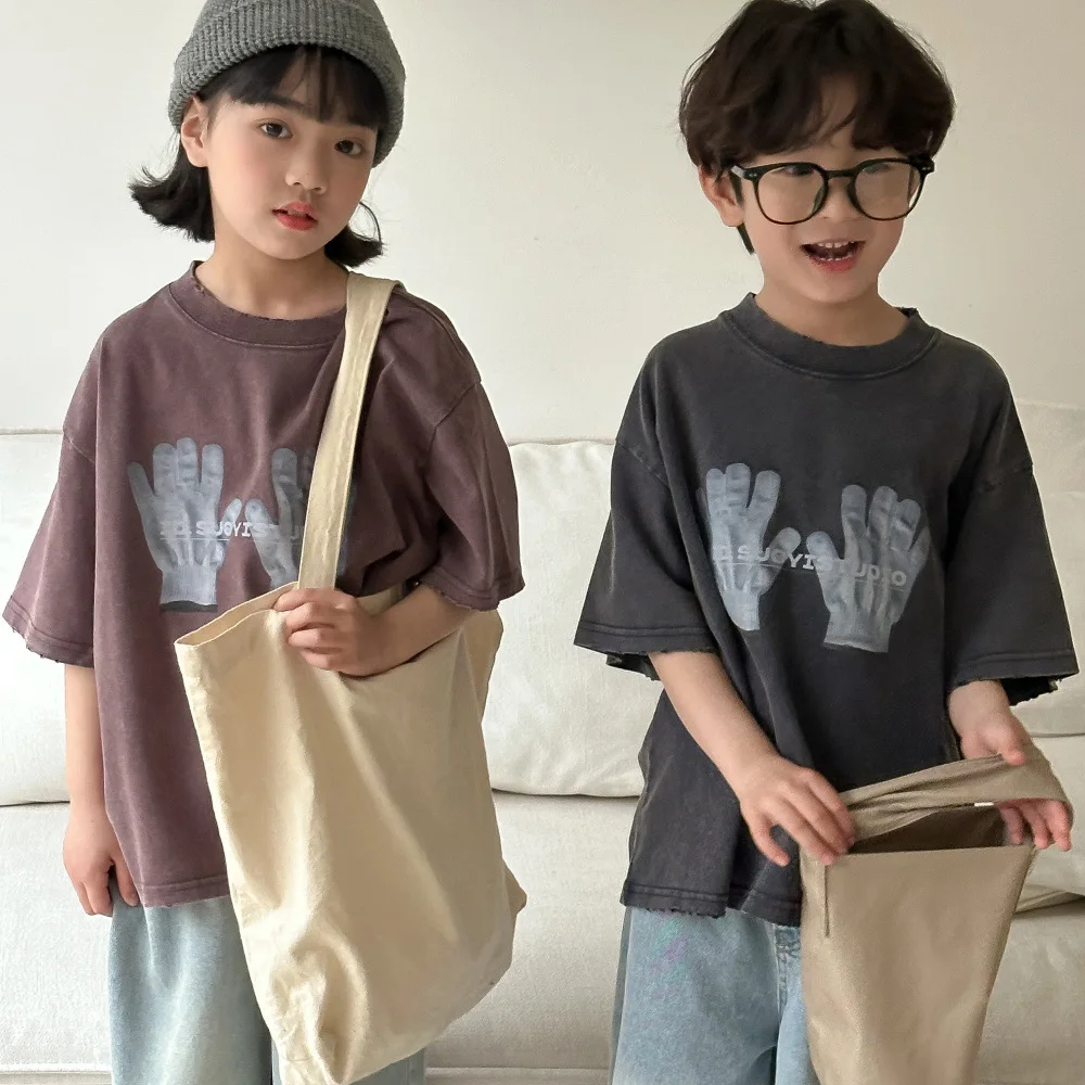 Girls Children T-shirt 2024 Summer Girls Korean Letter Printing Short Sleeve Children Loose Simple Casual T-shirt Fashion Top
Girls Children T-shirt 2024 Summer Girls Korean Letter Printing Short Sleeve Children Loose Simple Casual T-shirt Fashion Top