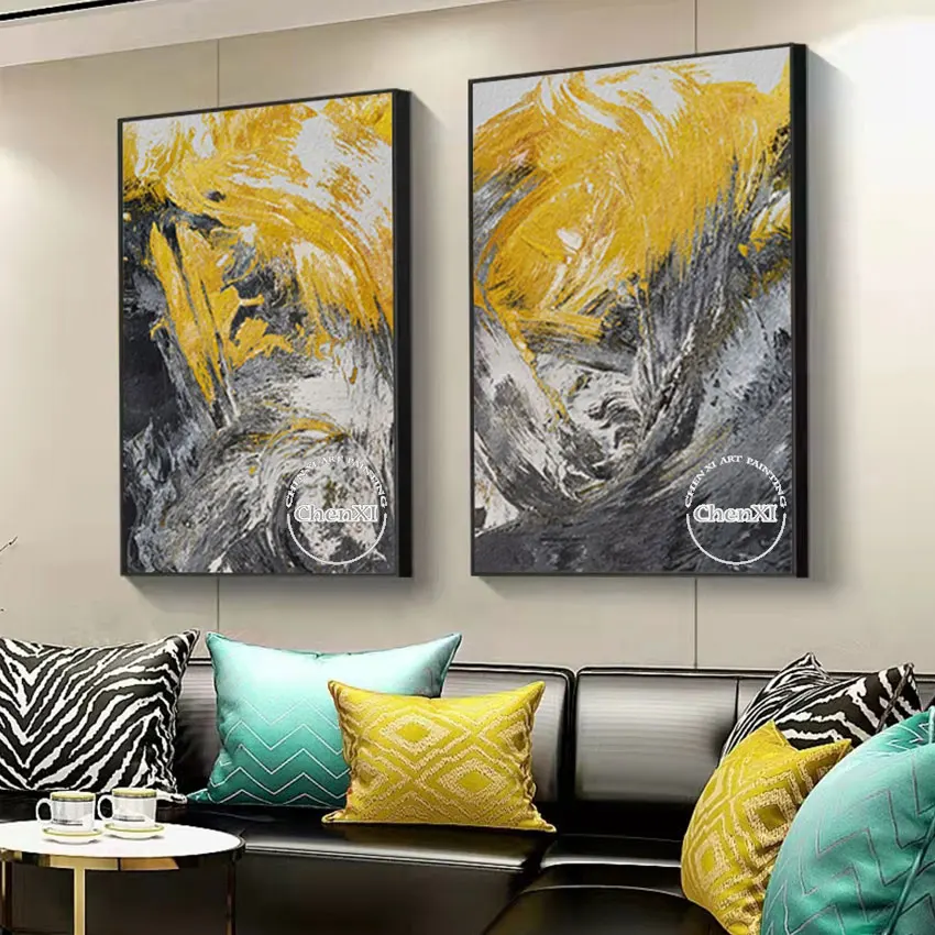 Pure Handmade 2 Pieces Canvas Wall Art Black Acrylic Artwork Oil Painting Group Picture Home Showpieces Modern House Decoration
Pure Handmade 2 Pieces Canvas Wall Art Black Acrylic Artwork Oil Painting Group Picture Home Showpieces Modern House Decoration