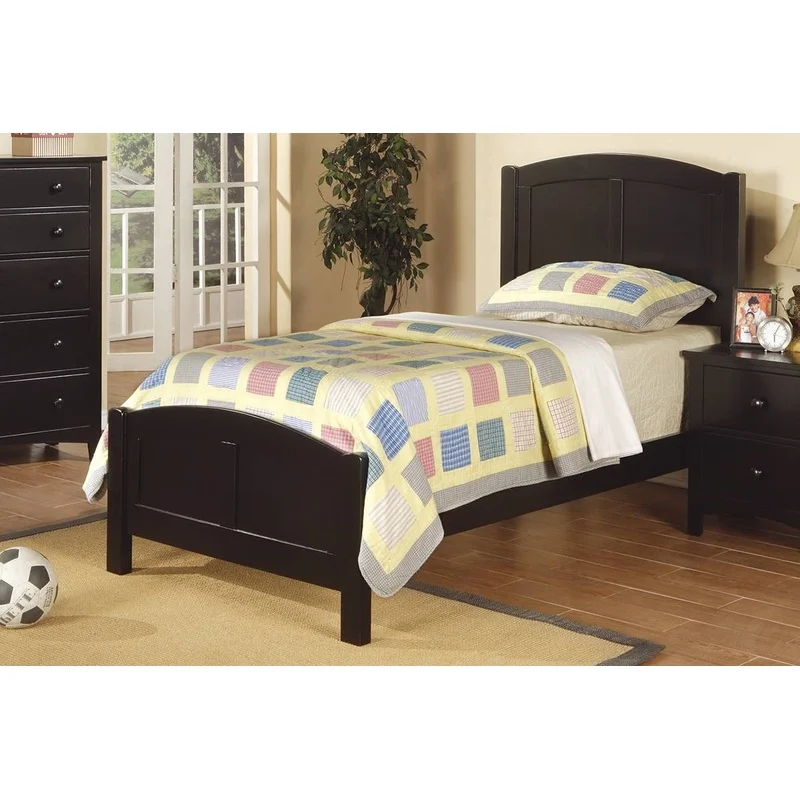 Black Full Size Bed with Unique Arch Headboard and Footboard, Rubberwood Youth Bedroom Furniture
Black Full Size Bed with Unique Arch Headboard and Footboard, Rubberwood Youth Bedroom Furniture