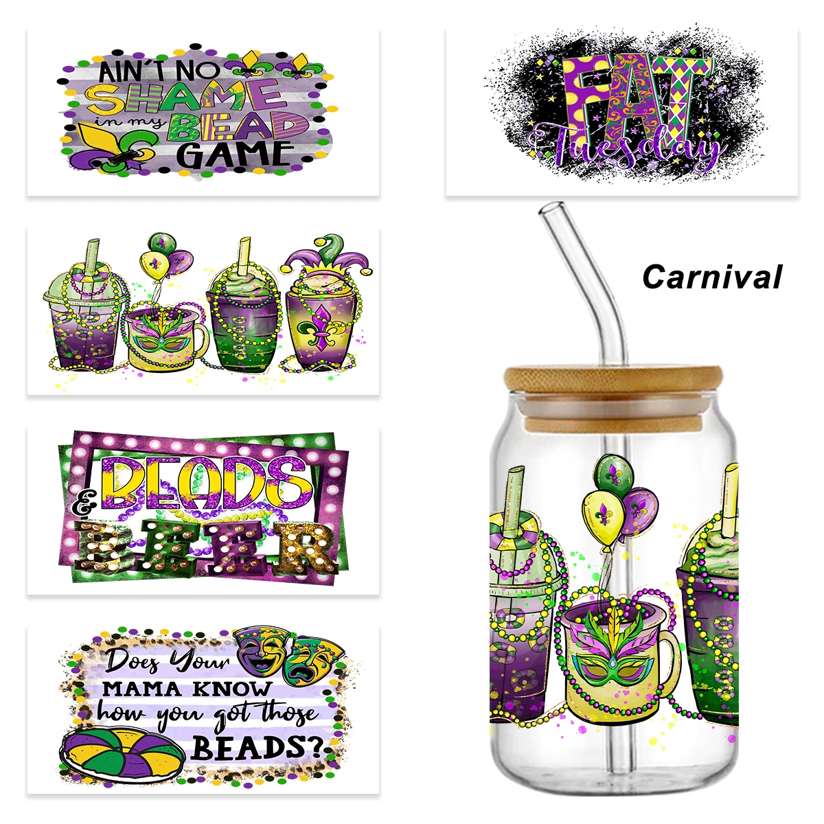 Carnival Design 3D UV DTF Wraps Stickers Cute Wraps For 16ozCup Wrap Transfer Sticker Custom Label DIY Logo Self Adhesive
Carnival Design 3D UV DTF Wraps Stickers Cute Wraps For 16ozCup Wrap Transfer Sticker Custom Label DIY Logo Self Adhesive