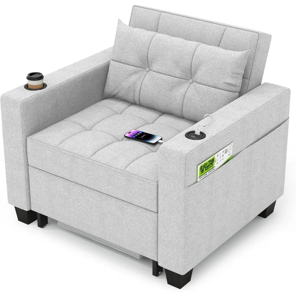 36.6" Futon Chair Bed Convertible Chair 3-in-1 Pull Out Sleeper Reading Chair Beds with USB, Armchair Sleeper Bed for Living Ro 
36.6" Futon Chair Bed Convertible Chair 3-in-1 Pull Out Sleeper Reading Chair Beds with USB, Armchair Sleeper Bed for Living Ro