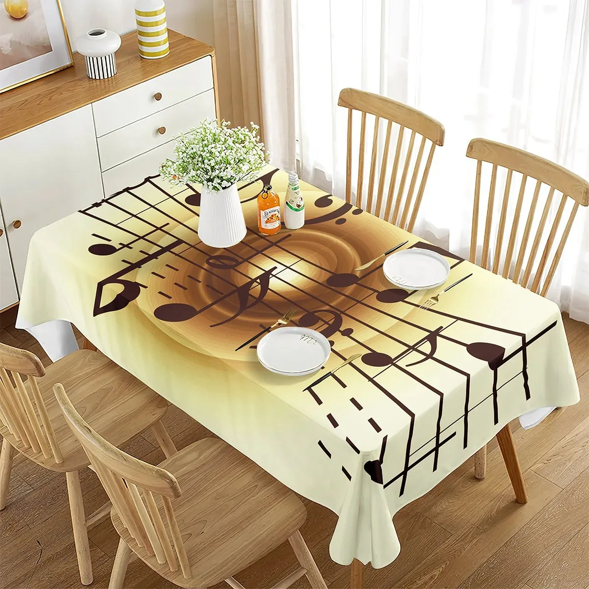Music Note Tablecloth 2D Flat Printed Waterproof Polyester Table Cover Artistic Dining Room Decor For Musicians Home Party
Music Note Tablecloth 2D Flat Printed Waterproof Polyester Table Cover Artistic Dining Room Decor For Musicians Home Party