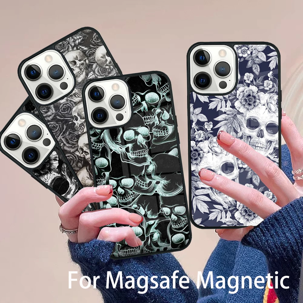 Cool Skull Gothic Phone Case Magesafe Magnetic Wireless Charge Cover For IPhone 16 11 12 13 14 15 Pro Max Plus Mini
Cool Skull Gothic Phone Case Magesafe Magnetic Wireless Charge Cover For IPhone 16 11 12 13 14 15 Pro Max Plus Mini