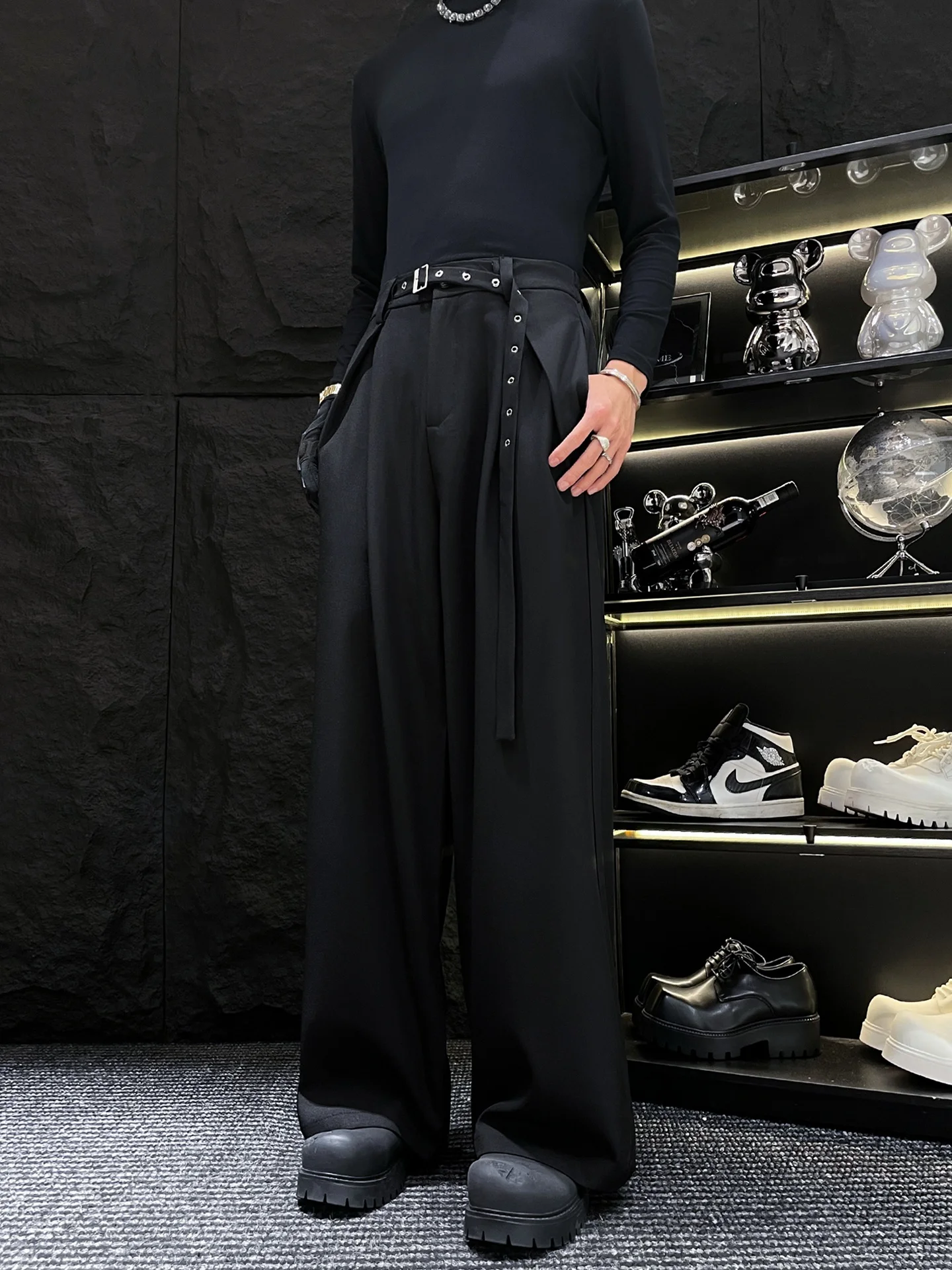 Bla Pleated Casual Men's Pants HOMME High-End Feeling Loose Waist Belt Drape Straight Leg Long Trousers Faionable Youth S...
Bla Pleated Casual Men's Pants HOMME High-End Feeling Loose Waist Belt Drape Straight Leg Long Trousers Faionable Youth S...