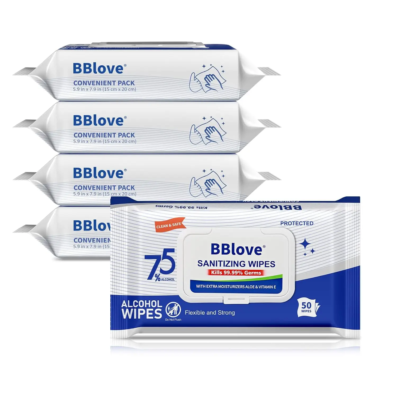 75% Alcohol Sanitizing Wipes, Moisturizing with Aloe Vera, 200 Count Bulk (50ct x 4 Packs)
75% Alcohol Sanitizing Wipes, Moisturizing with Aloe Vera, 200 Count Bulk (50ct x 4 Packs)