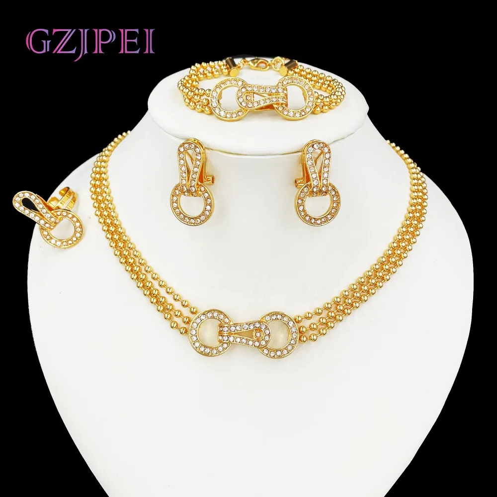 GZJPEI Gold Plated 8 Shape Jewelry Set Multi Layer Necklace Bracelet Chic Round Earring Ring Africal Nigeria Wedding Gift 2025
GZJPEI Gold Plated 8 Shape Jewelry Set Multi Layer Necklace Bracelet Chic Round Earring Ring Africal Nigeria Wedding Gift 2025