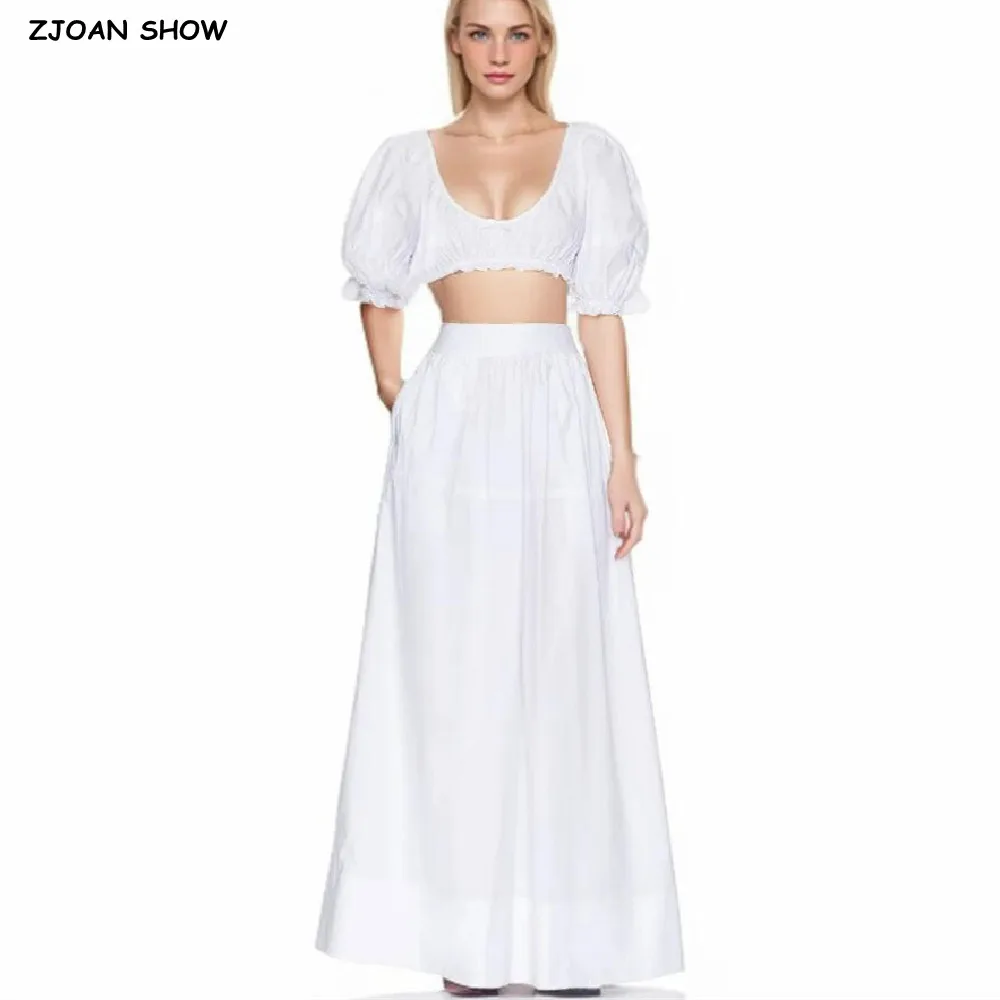 Holiday White Bow Deep U collar Half Lantern Sleeve Tank Top + Sexy Women Elastic Waist A-line Maxi Long Cake Skirt 2 Pieces Set
Holiday White Bow Deep U collar Half Lantern Sleeve Tank Top + Sexy Women Elastic Waist A-line Maxi Long Cake Skirt 2 Pieces Set