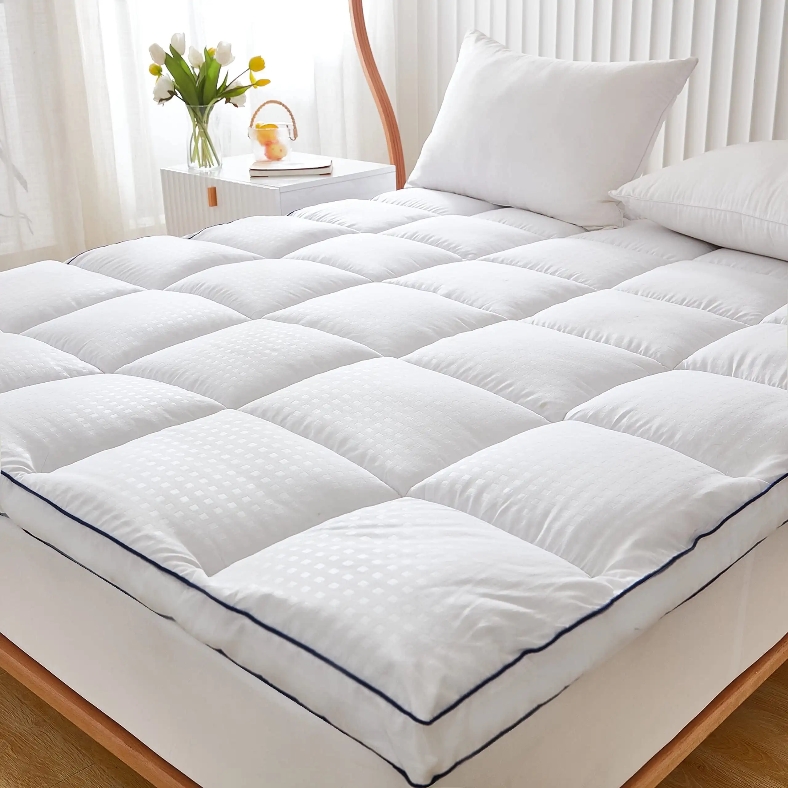 Extra Thick Queen Mattress Topper, Cooling Mattress Pad Cover, 2" Mattress Topper with 8-21 Inch Deep Pocket Soft Breathable
Extra Thick Queen Mattress Topper, Cooling Mattress Pad Cover, 2" Mattress Topper with 8-21 Inch Deep Pocket Soft Breathable