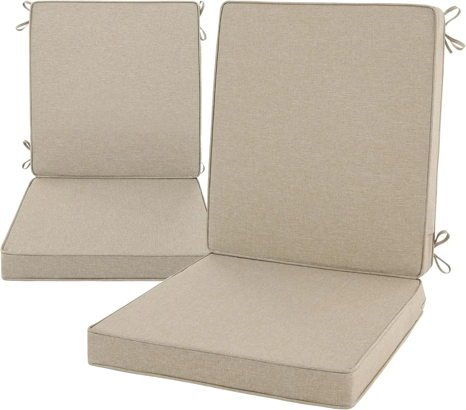Water-Resistant Outdoor Chair Cushions, Set of 2, 18x16.5 Inch, Mid Back with Ties & Zipper, Removable Cover, Patio Furniture
Water-Resistant Outdoor Chair Cushions, Set of 2, 18x16.5 Inch, Mid Back with Ties & Zipper, Removable Cover, Patio Furniture