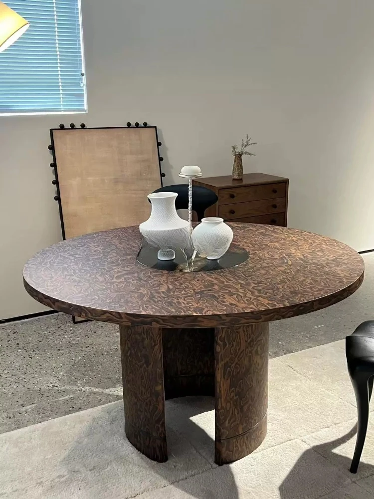 Solid wood round dining table Home living room Retro style Art sense tree tumor skin dining table 120*120*75cm
Solid wood round dining table Home living room Retro style Art sense tree tumor skin dining table 120*120*75cm