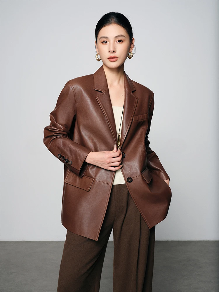 Casual Genuine Leather Blazer Jackets for Women Spring Autumn 2026 New High-end Classic Simple Solid Soft Real Sheepskin Coat
Casual Genuine Leather Blazer Jackets for Women Spring Autumn 2026 New High-end Classic Simple Solid Soft Real Sheepskin Coat
