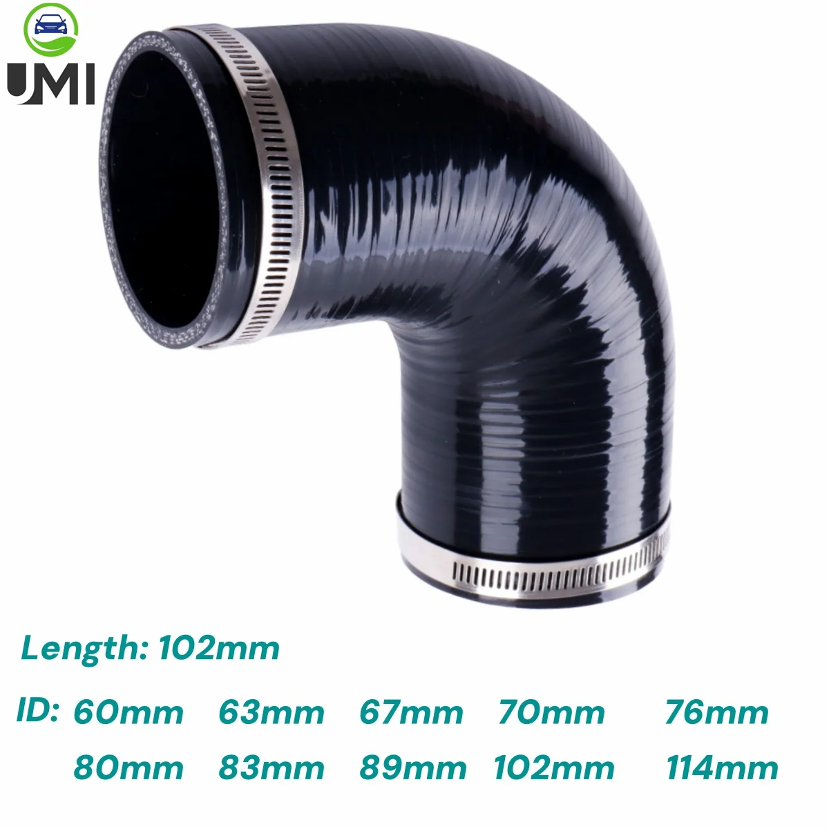 1PC 90 degree Elbow Hose Universal Silicone Coolant Intercooler Connector Pipe ID 60 63mm 67 70 76mm 80 83 89 102 114mm 2Clamps
1PC 90 degree Elbow Hose Universal Silicone Coolant Intercooler Connector Pipe ID 60 63mm 67 70 76mm 80 83 89 102 114mm 2Clamps