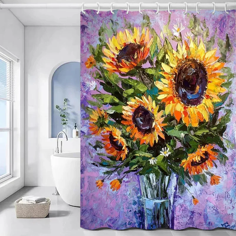 Oil Painting Sunflower European Curtain for Bathroom Waterproof Fabric Bathroom Curtains Shower Shower Curtain Bath Sets thXT6@!
Oil Painting Sunflower European Curtain for Bathroom Waterproof Fabric Bathroom Curtains Shower Shower Curtain Bath Sets thXT6@!