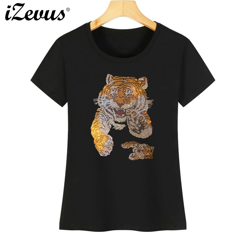 Hot sale high quality new women's summer T-shirt creative cute tiger rhinestone cute tiger casual T-shirt
Hot sale high quality new women's summer T-shirt creative cute tiger rhinestone cute tiger casual T-shirt