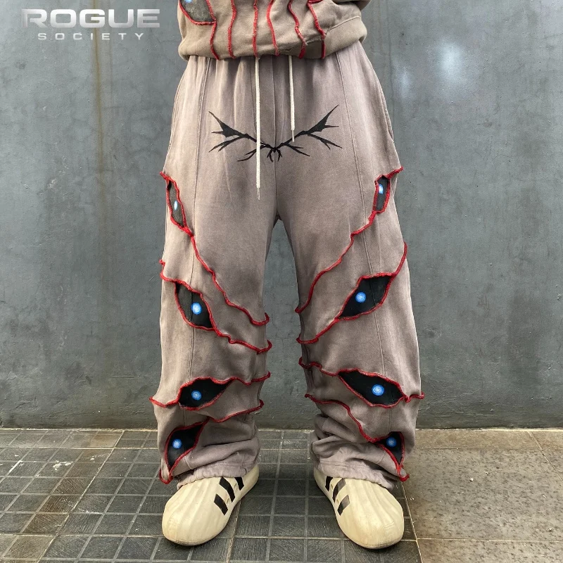 Streetwear Embroidered Patchwork Wide Leg Pants Men Edgy Eye Print Trousers Y2k Punk Casual Jogger Loose Gothic Track Sport Pant
Streetwear Embroidered Patchwork Wide Leg Pants Men Edgy Eye Print Trousers Y2k Punk Casual Jogger Loose Gothic Track Sport Pant
