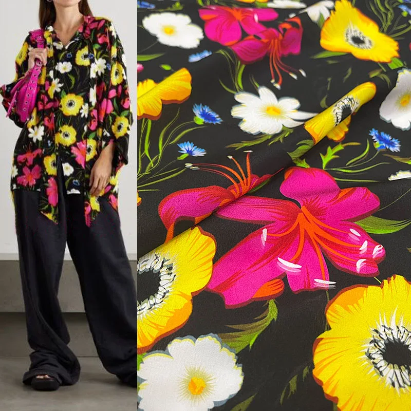 Желтый/розовый цветок с принтом, имитирующая шелковую атласную ткань для женского платья, блузки, брюк, ручная работа, ткань «сделай сам», швейный материал
Желтый/розовый цветок с принтом, имитирующая шелковую атласную ткань для женского платья, блузки, брюк, ручная работа, ткань «сделай сам», швейный материал