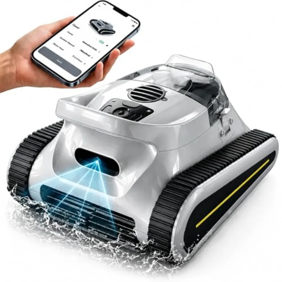 Cordless Robotic Pool Cleaner - Automatic Pool Vacuum Robot for IngroundandAbove Ground Pools, WallandWaterline Climbing, Smart
Cordless Robotic Pool Cleaner - Automatic Pool Vacuum Robot for IngroundandAbove Ground Pools, WallandWaterline Climbing, Smart