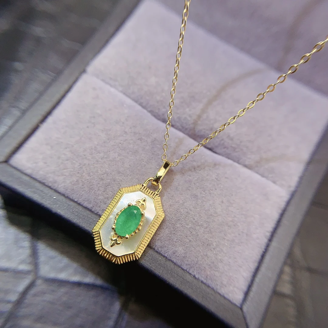 SHILOVEM 925 Sterling Silver Natural Emerald Pendant Classic Fine Jewelry Women Wedding Gift Wholesale 4*6mm lz040658agml
SHILOVEM 925 Sterling Silver Natural Emerald Pendant Classic Fine Jewelry Women Wedding Gift Wholesale 4*6mm lz040658agml