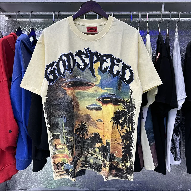 2025SS GOD SPEED O-Neck Top Tees American Style Men Woman 1:1 Urban UFO Printing Short Sleeve Spring Summer T-shirts
2025SS GOD SPEED O-Neck Top Tees American Style Men Woman 1:1 Urban UFO Printing Short Sleeve Spring Summer T-shirts