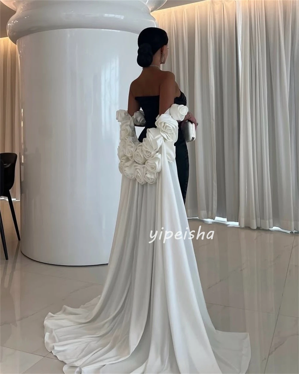 Customized Formal Women Jersey Handmade Flower Pleat Mermaid Evening Dresses Sexy Strapless Sleeveless Floor Lenght Prom Dresses
Customized Formal Women Jersey Handmade Flower Pleat Mermaid Evening Dresses Sexy Strapless Sleeveless Floor Lenght Prom Dresses