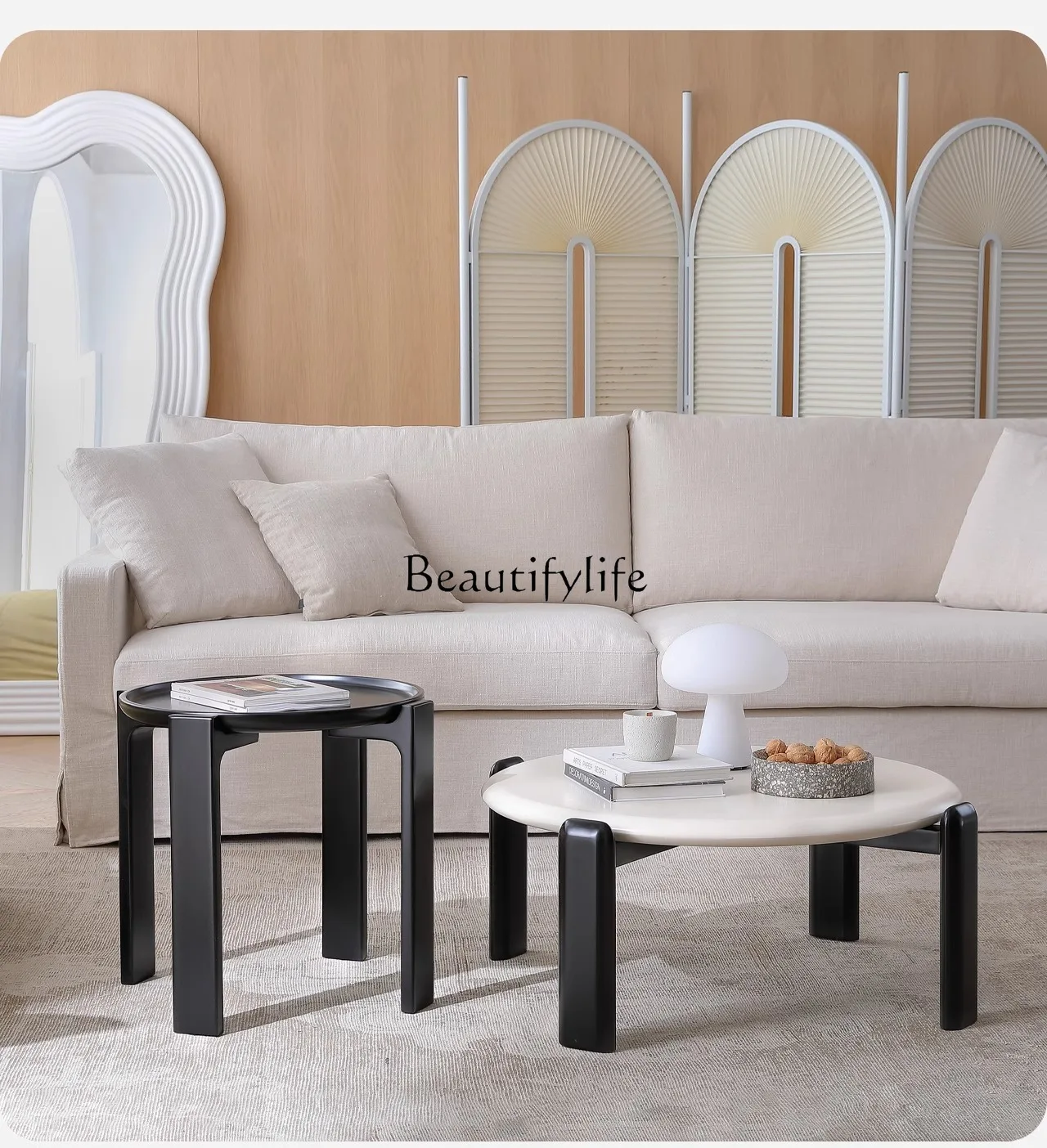 French cream style sun and moon coffee table modern simple light luxury retro style round coffee table
French cream style sun and moon coffee table modern simple light luxury retro style round coffee table