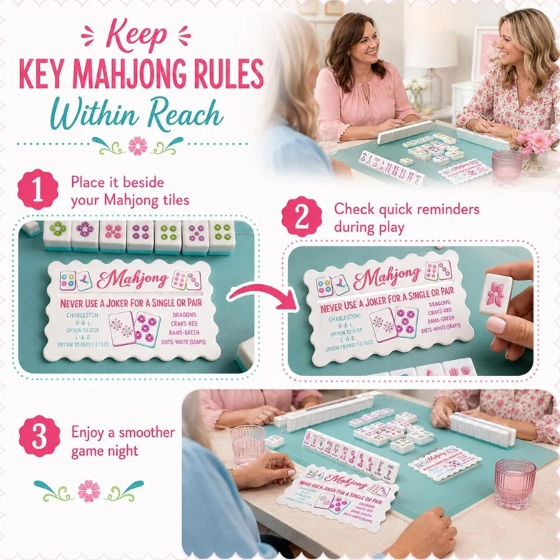 American Mahjong Line Finder Card Set Acrylic 4 Piece Rule Reminder Cards with Dragon Soap Prompts for Tabletop A2UB
American Mahjong Line Finder Card Set Acrylic 4 Piece Rule Reminder Cards with Dragon Soap Prompts for Tabletop A2UB