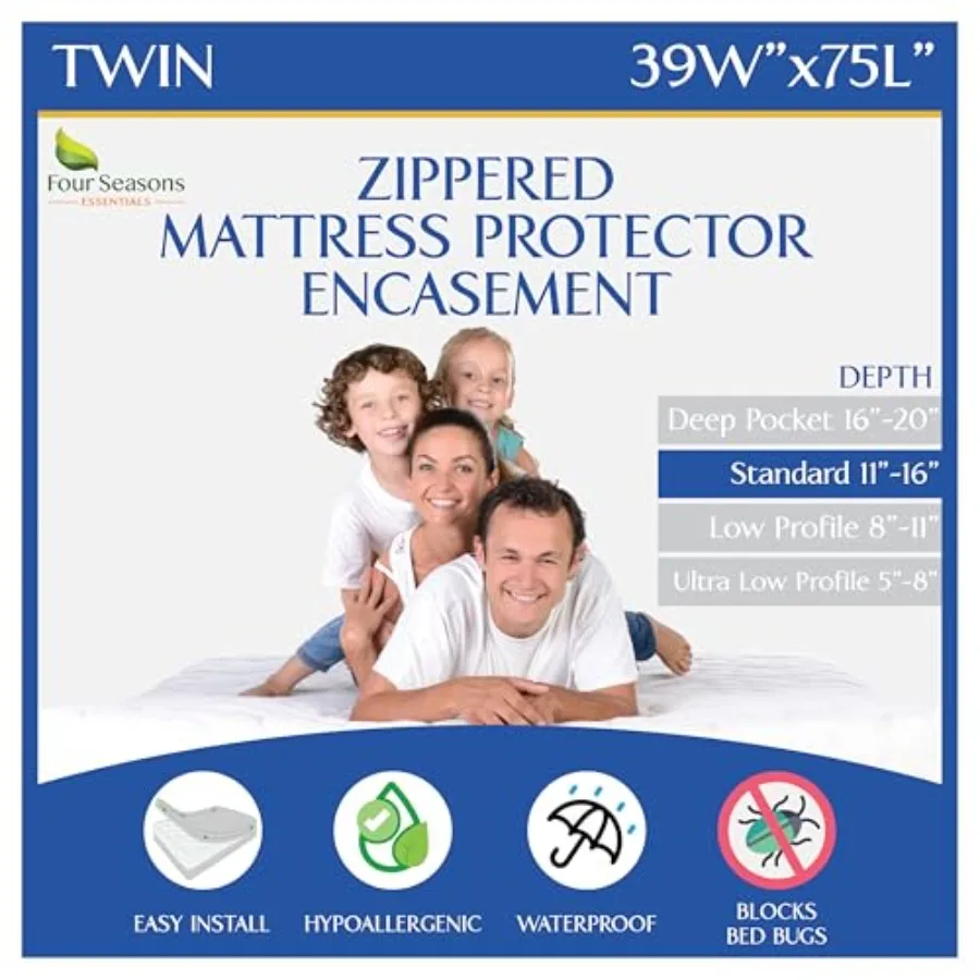 Size Zippered Bed Bug Mattress Protector Waterproof Encasement Hypoallergenic Premium Bedbug Cover White
Size Zippered Bed Bug Mattress Protector Waterproof Encasement Hypoallergenic Premium Bedbug Cover White