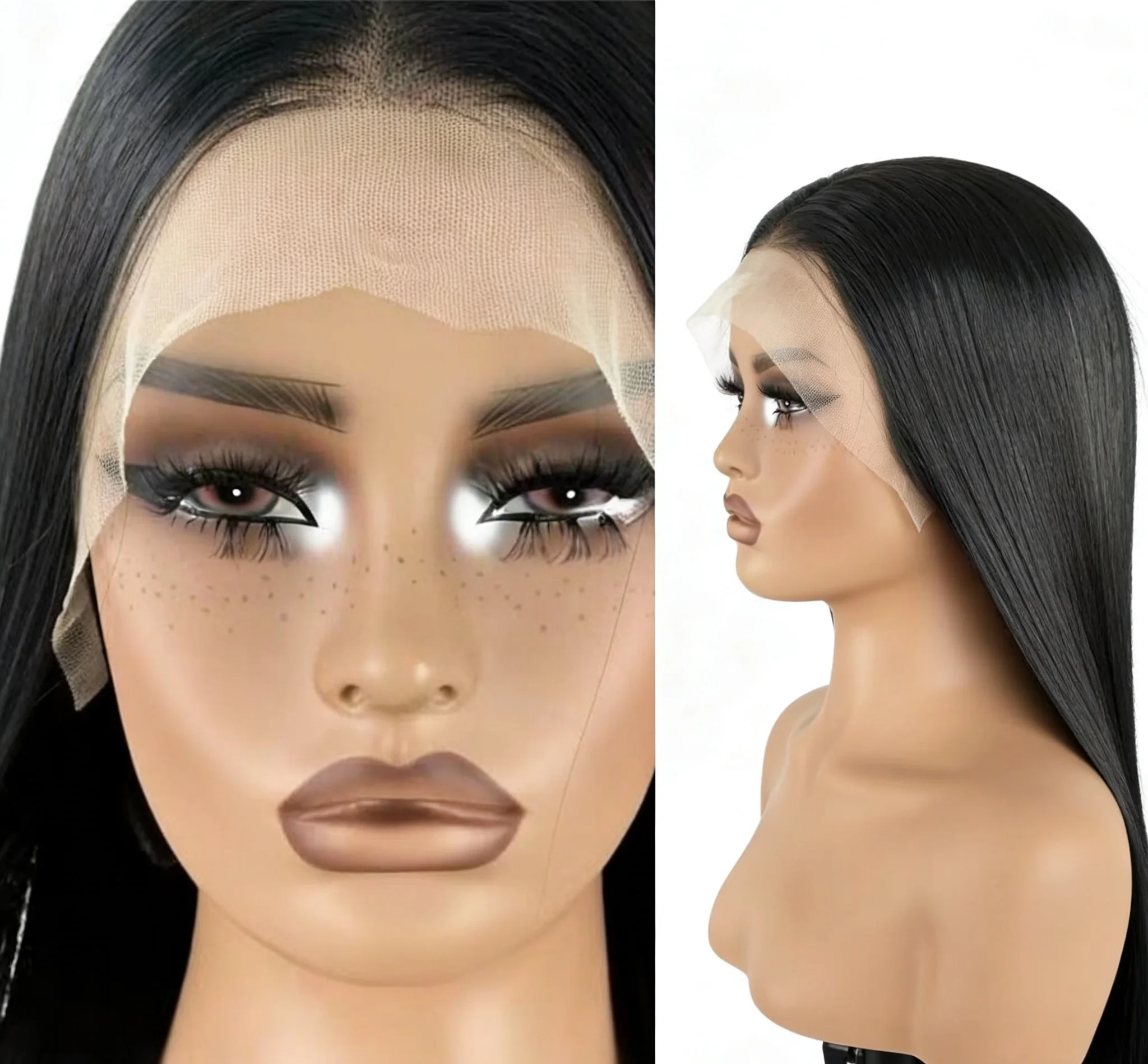 Hot-selling black long straight front lace hair, 13*4 hand-crocheted front lace, headband wig, can be styled freely
Hot-selling black long straight front lace hair, 13*4 hand-crocheted front lace, headband wig, can be styled freely