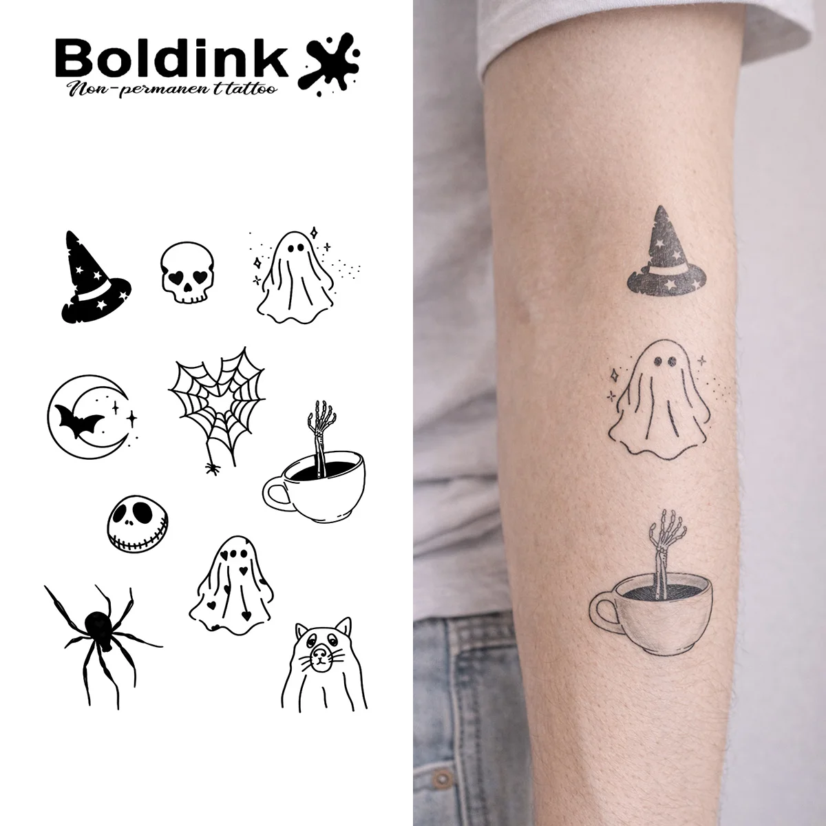 BOLDINK Magic Ghost Tattoo Sticker Unisex Stylish Easy Apply Waterproof Long Lasting 1-2 Week
BOLDINK Magic Ghost Tattoo Sticker Unisex Stylish Easy Apply Waterproof Long Lasting 1-2 Week