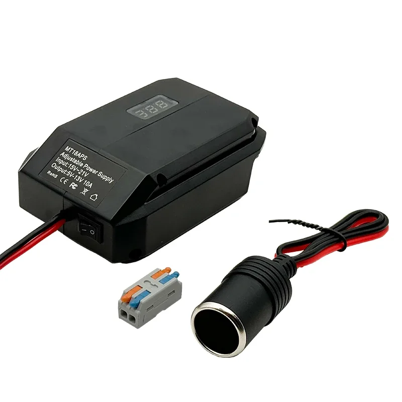 Power Tools Adapter Cigarette Lighter Voltage Regulator MT18APS 18V To 5-13V Step Down Converter for Makita 18V Lithium Battery
Power Tools Adapter Cigarette Lighter Voltage Regulator MT18APS 18V To 5-13V Step Down Converter for Makita 18V Lithium Battery