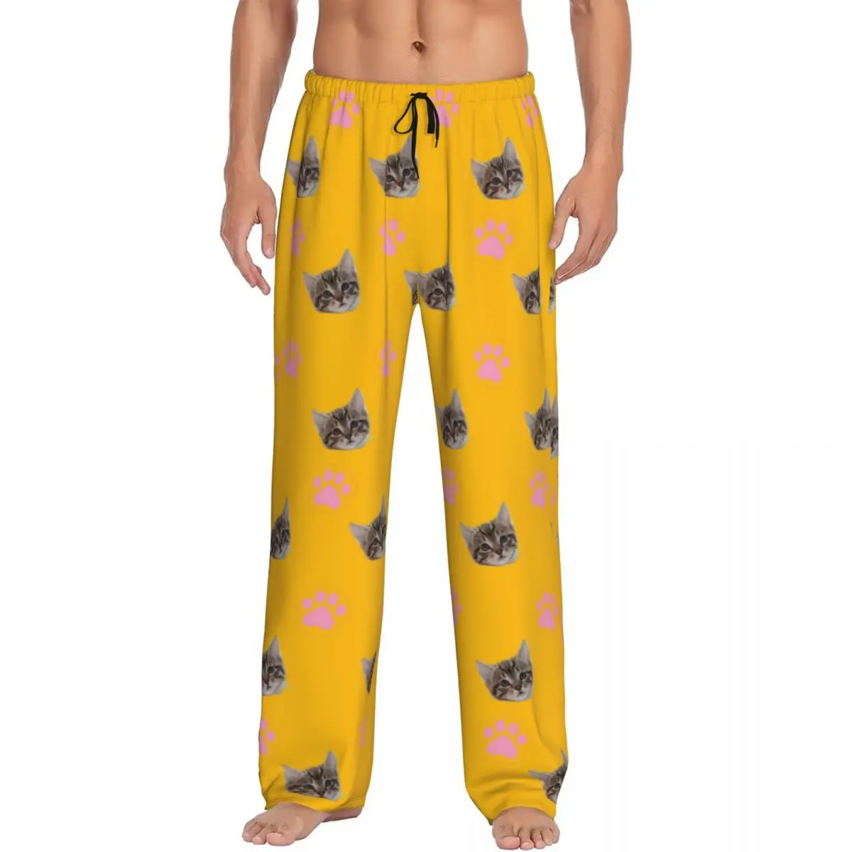 Custom Printed Personalized Pet Cat Face Pajamas Pajama Pants Men's Sleep Sleepwear Bottoms with Pockets
Custom Printed Personalized Pet Cat Face Pajamas Pajama Pants Men's Sleep Sleepwear Bottoms with Pockets