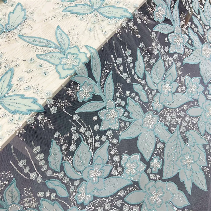 Nigerian high-quality floral wedding dress fabric, French fashionable net dress evening gown with pearl sequin embroidery fabric
Nigerian high-quality floral wedding dress fabric, French fashionable net dress evening gown with pearl sequin embroidery fabric