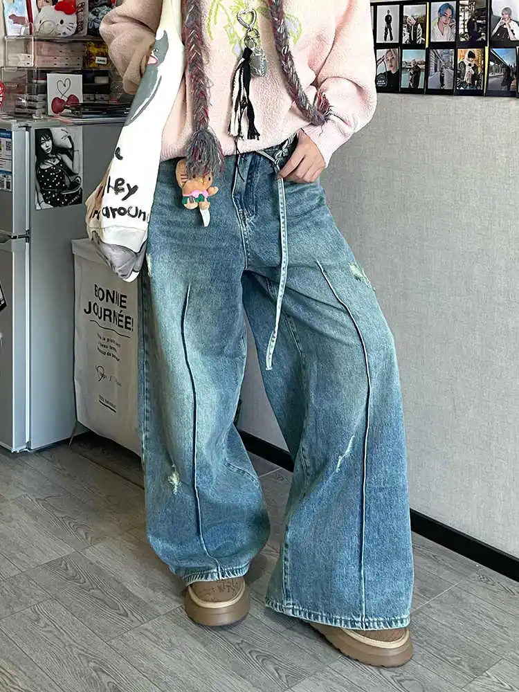Women's Wide Fit Jeans Baggy Denim Pants American Retro Street Wear Y2K Japanese Harajuku Cowboy 2000s Tide Grunge High Street
Women's Wide Fit Jeans Baggy Denim Pants American Retro Street Wear Y2K Japanese Harajuku Cowboy 2000s Tide Grunge High Street
