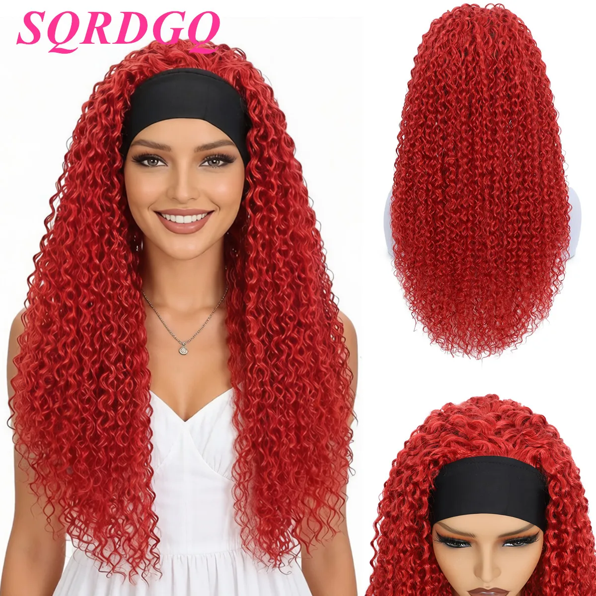 Colorful Headband Wigs for Woman Synthetic Hair Curly Wigs Women 24inch Headband Wig Female Fashion Women's Red Wigs on Sale
Colorful Headband Wigs for Woman Synthetic Hair Curly Wigs Women 24inch Headband Wig Female Fashion Women's Red Wigs on Sale