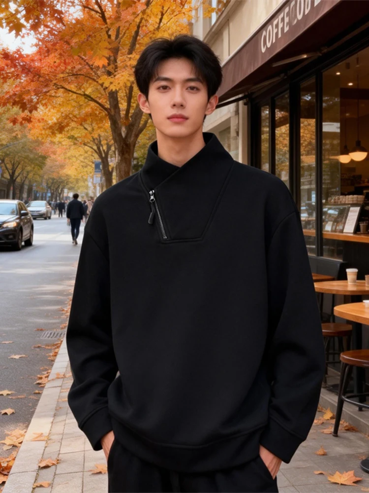 Bla Stand Collar Fce Lined Hoodie Men's Long Sve Zipper Casual Tee American Sle Heavyweight Inner Wear Top
Bla Stand Collar Fce Lined Hoodie Men's Long Sve Zipper Casual Tee American Sle Heavyweight Inner Wear Top