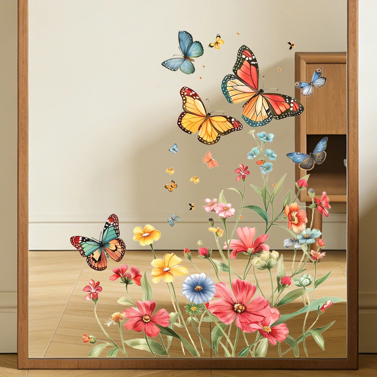 Flowers Butterflies Watercolor Mirror sticker PVC No Adhesive Static Adsorption Removable Girls' Room Bathroom Glass Decor
Flowers Butterflies Watercolor Mirror sticker PVC No Adhesive Static Adsorption Removable Girls' Room Bathroom Glass Decor